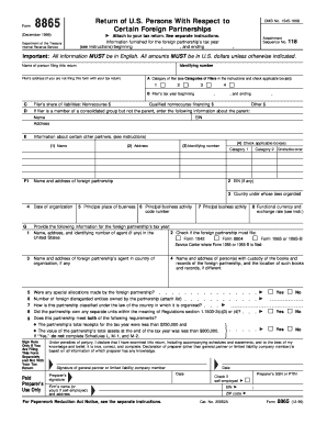 Form 8865 Certain Foreign Partnerships