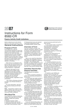 Instructions for Form 8582-CR