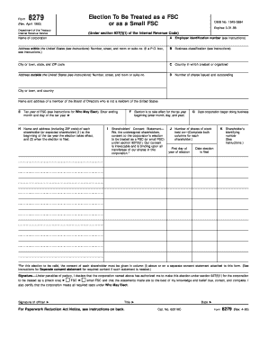 IRS Form 8279 Election