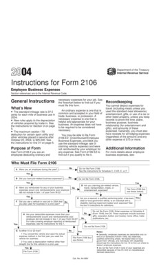 IRS Form 2106 Instructions
