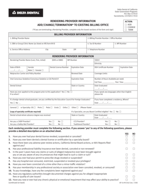 California Dental Provider Form