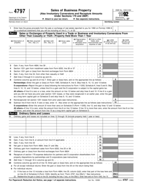 IRS Form 4797 (1992)