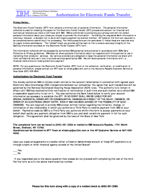 Electronic Funds Transfer Authorization Form