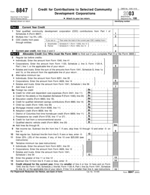 Form 8847 Credit for Contributions to Selected Community