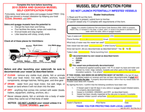Zebra and Quagga Mussel Self Inspection Form