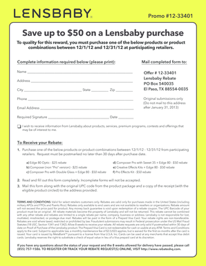 Lensbaby Rebate Form