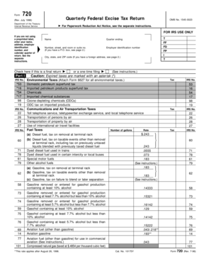 Form 720 Quarterly Federal Excise Tax Return
