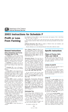 2003 Instructions for Schedule F
