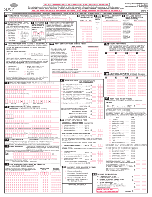 SAT Registration Form 2012-13