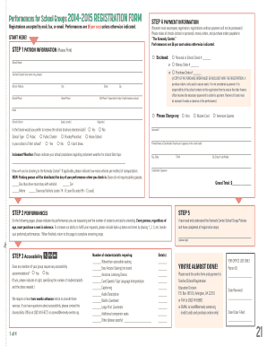 Kennedy Center School Group Registration Form