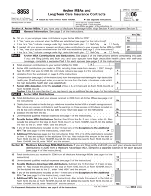 Form 8853 Archer MSAs and Long-Term Care Insurance Contracts