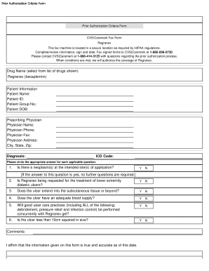 CVS Caremark Regranex Prior Authorization Form