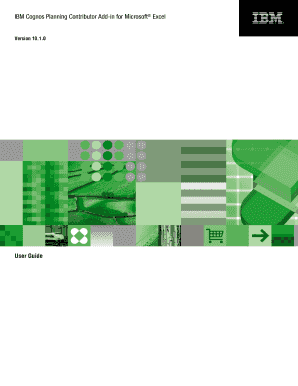Planning Contributor Add-in for Microsoft Excel User Guide. IBM Cognos Planning Contributor Add-in for Microsoft Excel