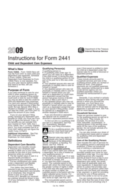 Instructions for Form 2441 (2009)