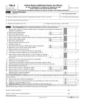 Form 706-A United States Additional Estate Tax Return