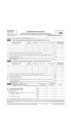 Schedule D (Form 1041) Capital Gains and Losses