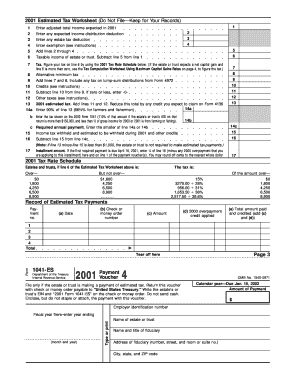 Form 1041-ES Estimated Income Tax for Estates and Trusts