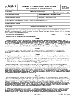 Coverdell Education Savings Trust Account Form 5305-E