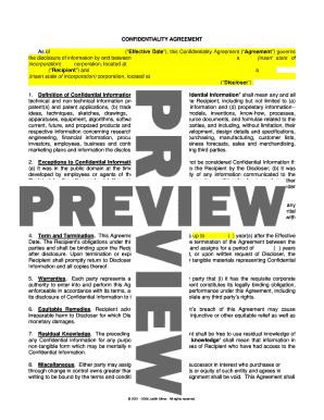 Confidentiality Agreement Template