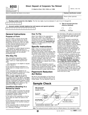IRS Form 8050 Direct Deposit Request