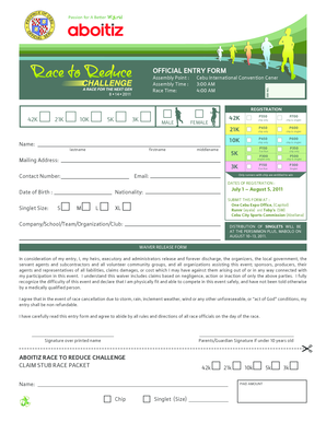 Race Registration Form