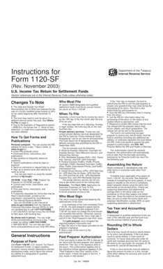 Form 1120-SF Instructions