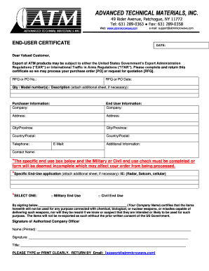 End-User Certificate