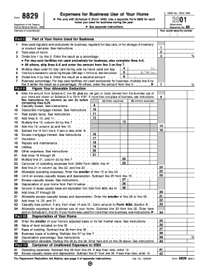 IRS Form 8829 Expenses for Business Use of Your Home