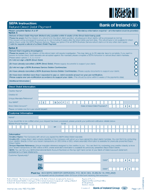SEPA Direct Debit Refund Form