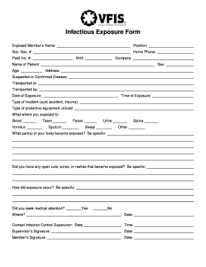 Infectious Exposure Form