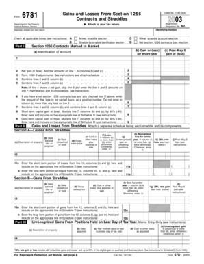 IRS Form 6781 2003