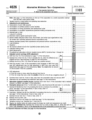 Form 4626 Alternative Minimum Tax—Corporations