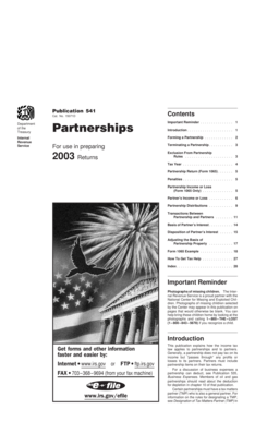 IRS Publication 541 Partnership Tax Guide