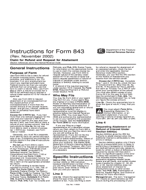 IRS Form 843 Instructions