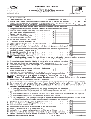 IRS Form 6252 Installment Sale Income