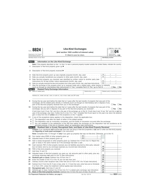 IRS Form 8824 Like-Kind Exchange