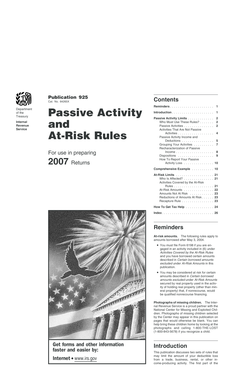 IRS Publication 925 Passive Activity Rules