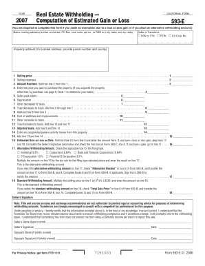 California Real Estate Withholding Form 593-E