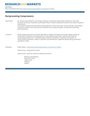 Reciprocating Compressors Order Form