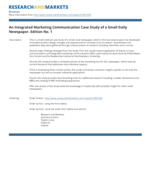 Fax Order Form for Research Report