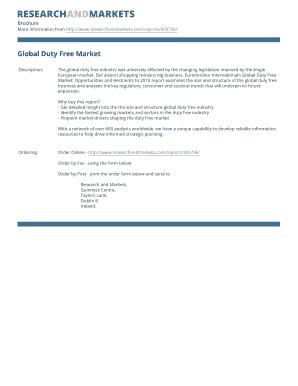 Global Duty Free Market Report Order Form