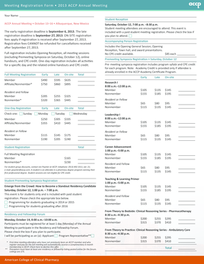 2013 ACCP Annual Meeting Registration Form
