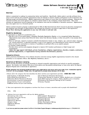 Adobe Software Donation Application