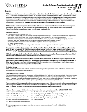 Adobe Software Donation Application