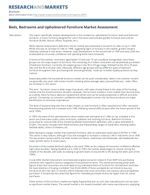 Beds, Bedrooms and Upholstered Furniture Market Assessment