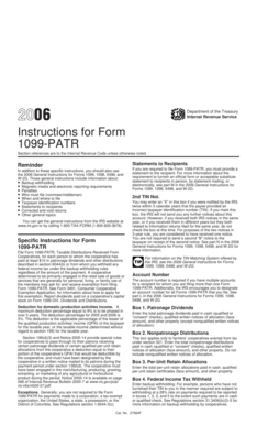 IRS Form 1099-PATR Instructions