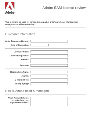 Adobe SAM License Review Form