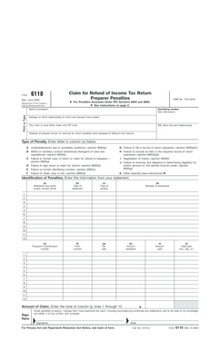 Form 6118 Claim for Refund of Income Tax Return