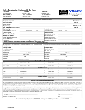 Volvo Credit Application Form