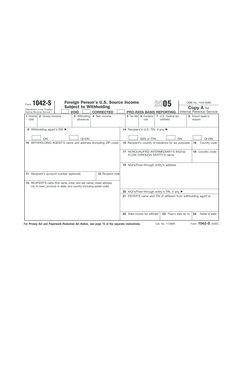 IRS Form 1042-S 2005